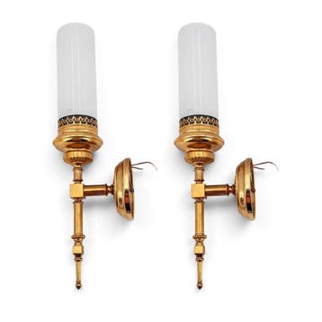 Wandlamp (2) - Messing - Directory-stijl