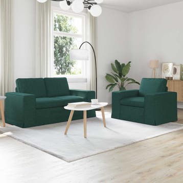 vidaXL bank / zetelstel 2 st Donkergroen Stof, Verzenden, Nieuw