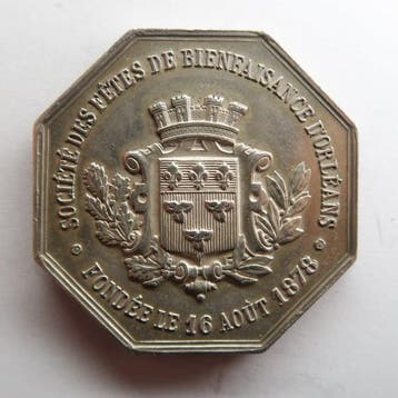 Frankrijk. Jeton en argent Société des fêtes de, Postzegels en Munten