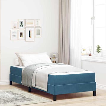 vidaXL Boxspring bed met matras Donkerblauw 100 x 200 cm, Verzenden