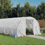 vidaXL Tuinkas met stalen frame 48 m² 16x3x2 m wit, Verzenden, Nieuw