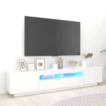 vidaXL Tv-meubel met LED-verlichting 200x35x40 cm wit, Verzenden