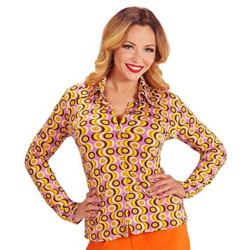 Disco 70S Blouse Roze Dames, Vêtements | Femmes, Verzenden