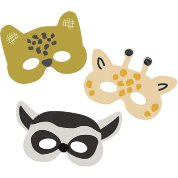 Jungle Dieren Maskers Zoo Party 6st, Verzenden, Nieuw