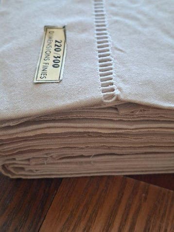 Paire de magnifiques draps anciens français Toile Métis 220