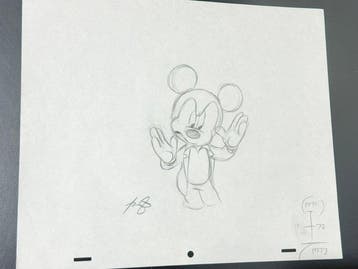 Walt Disney - Originele animatietekening van Mickey Mouse -