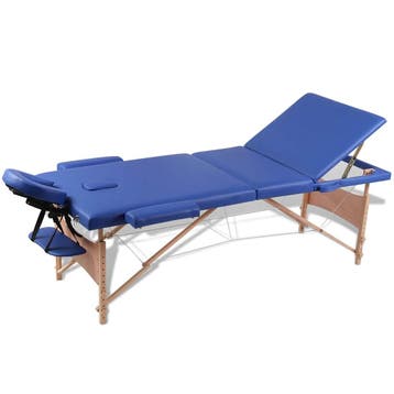 vidaXL Inklapbare massagetafel 3 zones met houten frame, Sport en Fitness, Verzenden, Nieuw