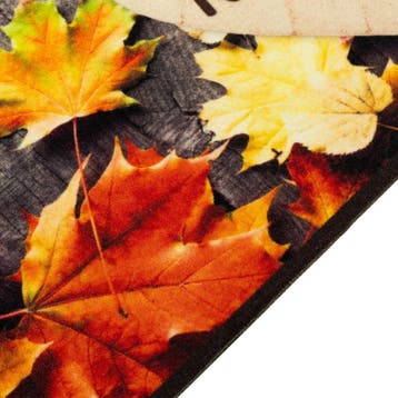 vidaXL Keukenmat wasbaar herfstprint 45x150 cm fluweel, Verzenden, Nieuw