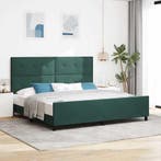 vidaXL Boxspring bed met hoofdeinde Donkergroen 200 x 200 cm, Verzenden, Nieuw