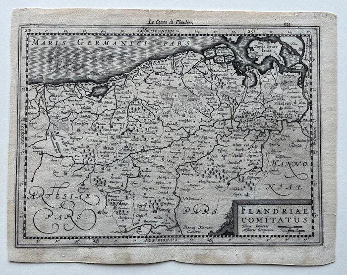 België - Vlaanderen; Petrus Kaerius - Flandriae comitatus -, Boeken, Atlassen en Landkaarten