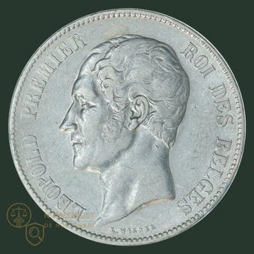 België. Leopold I. 5 Francs 1849 (Grote 9) (Zonder