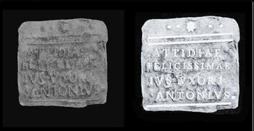 Oud-Romeins Lood toewijding op een loodplaat van Antonius