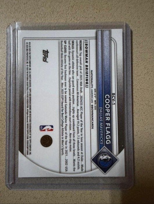 2025 Topps Bowman Chrome Cooper Flagg ROOKIE Mojo Silver, Verzamelen, Stickers
