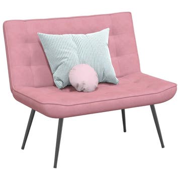 vidaXL Bankje 110x74x84 cm fluweel roze, Verzenden