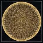 100 × 100 cm Mandala OM Mantra | Mandala Mantra peint à la