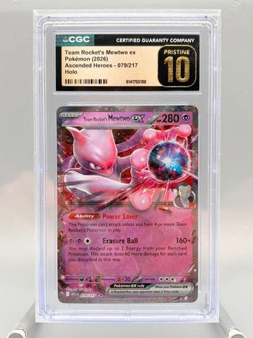 Pokémon Graded card - Team Rockets Mewtwo ex - Ascended, Nieuw