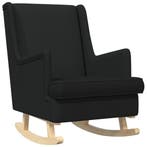 vidaXL Schommelstoel Zwart 62 x 80 x 85 cm Stof, Huis en Inrichting, Stoelen, Verzenden, Nieuw