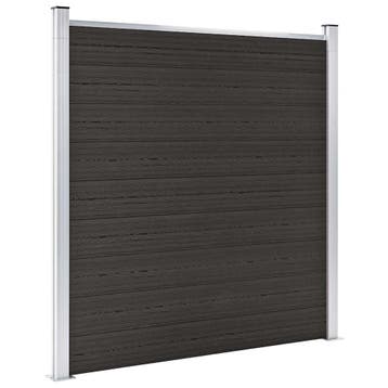vidaXL Schuttingpaneel 180x186 cm HKC zwart, Verzenden, Nieuw