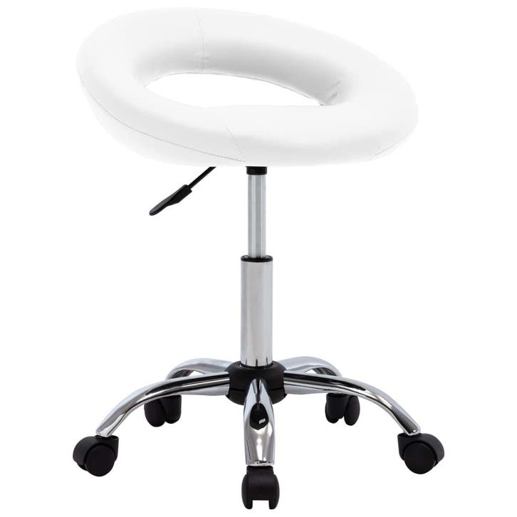 vidaXL Werkstoel rollend kunstleer wit, Maison & Meubles, Chaises de bureau, Envoi
