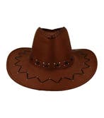 Cowboyhoed - Western hoed stiksel onesize - Donkerbruin, Nieuw