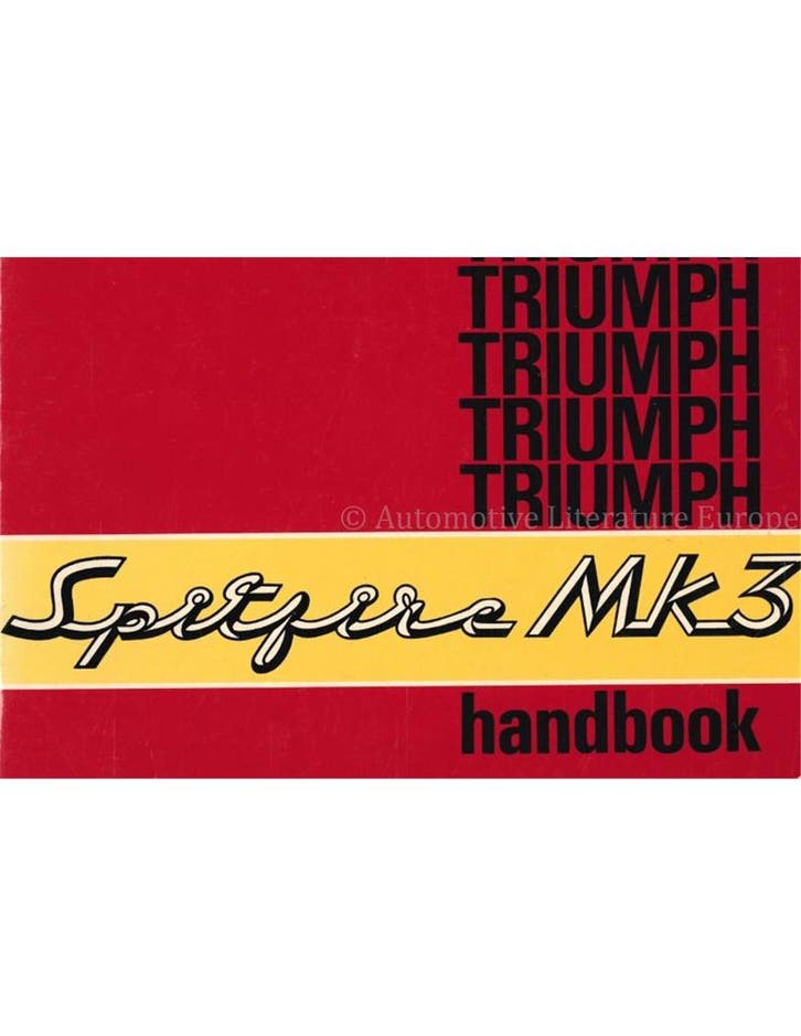 1968 TRIUMPH SPITFIRE MK3 INSTRUCTIEBOEKJE ENGELS, Autos : Divers, Modes d'emploi & Notices d'utilisation