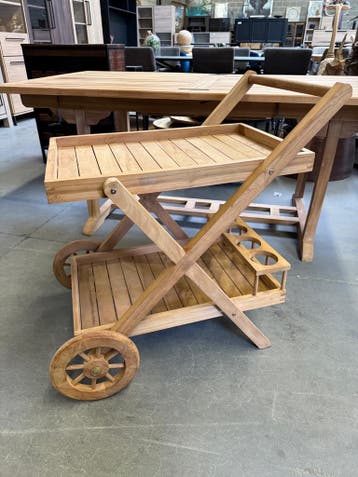 Trolley classic, teakhout (nieuw, outlet), Nieuw