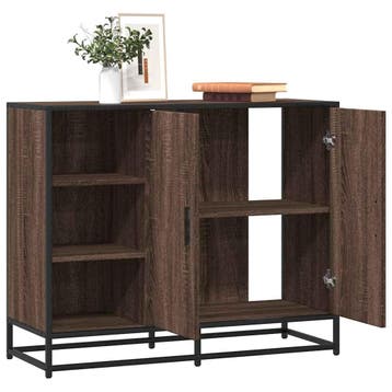 vidaXL Dressoir 92x35x76 cm bewerkt hout bruin eikenkleurig, Huis en Inrichting, Kasten | Dressoirs, Verzenden, Nieuw