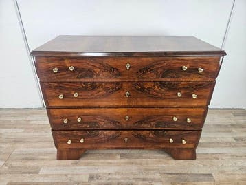 Commode - Commode Art Déco en placage de noyer à grain plume