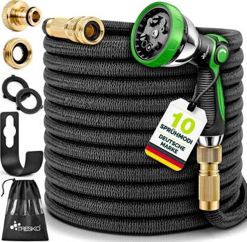 TRESKO® Flexibele tuinslang 15 m met 3-voudige latex & 10 mo, Verzenden, Nieuw
