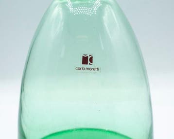 Carlo Moretti - Fles - Glas geblazen - aquamarijnkleurig met