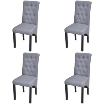vidaXL Eetkamerstoelen 4 st stof lichtgrijs, Verzenden, Nieuw