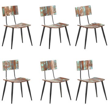 vidaXL Eetkamerstoelen 6 st massief gerecycled hout, Verzenden, Nieuw