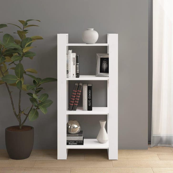 vidaXL Boekenkast/kamerscherm 60x35x125 cm massief hout wit, Huis en Inrichting, Kasten | Boekenkasten, Nieuw, Verzenden