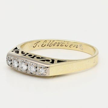 Bague - 14 carats Or jaune, Or blanc Diamant (Naturelle)