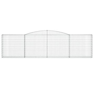 vidaXL Schanskorf gewelfd 400x30x100/120 cm gegalvaniseerd, Verzenden, Nieuw