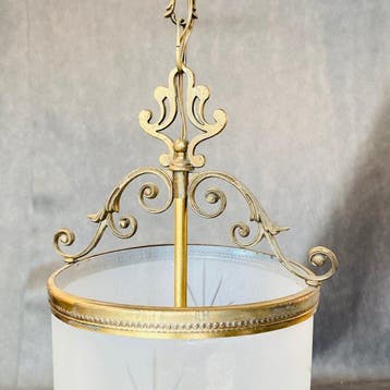 Lampe à suspendre - Opaline, Laiton doré