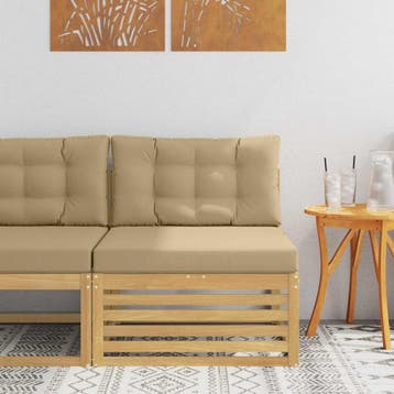 vidaXL Buiten Midden Sofa Massief Acacia Hout Wit, Verzenden, Nieuw
