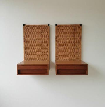 Table de chevet - Teck - Paire de tables de chevet en