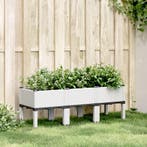 vidaXL Plantenbak met poten 120x40x42 cm polypropeen wit, Tuin en Terras, Bloempotten, Verzenden, Nieuw