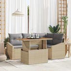 vidaXL Tuinbank Set met opslag 5 pcs Beige Poly rattan, Tuin en Terras, Verzenden, Nieuw