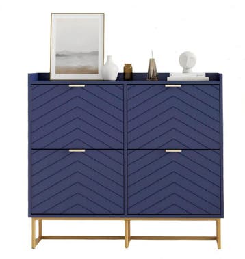 Schoenenkast - Schoenenrek - 98,5x24x103,5 cm - Blauw - UEV, Verzenden, Nieuw