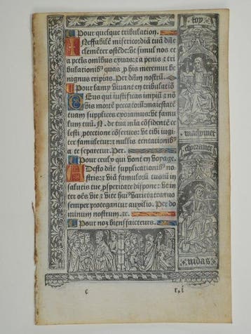 Vostre - Leaf from a book of hours, printed on vellum - 1502