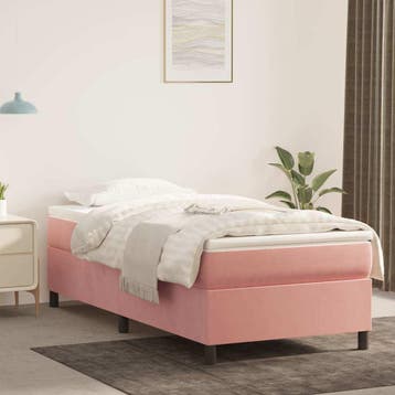 vidaXL Boxspring bed fluweel roze 100x200 cm, Verzenden, Nieuw