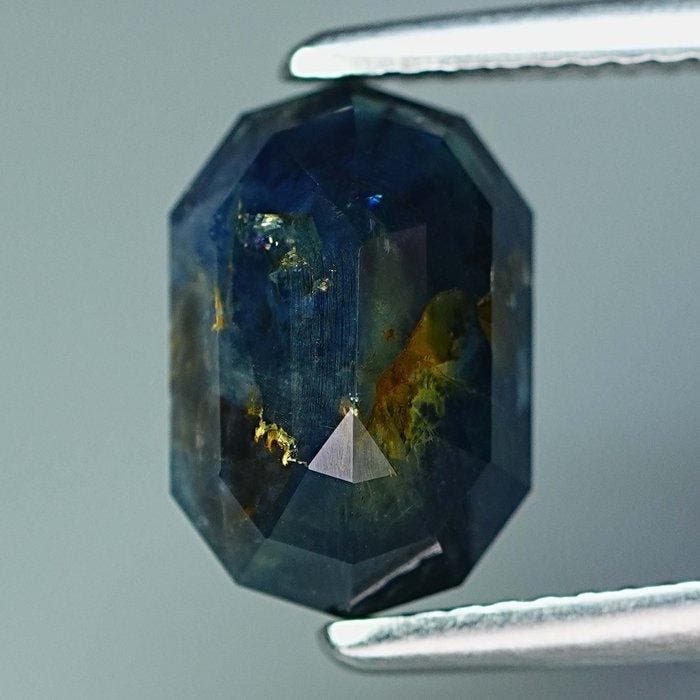 Zonder minimumprijs Groen, Blauw Saffier - 5.71 ct -, Bijoux, Sacs & Beauté, Pierres précieuses