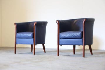 Moroso - Antonio Citterio - Fauteuil (2) - club - Cuir, Bois