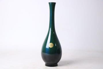 Vaas - Brons - Japan - Kikumon Crest Bud Vase (Zonder