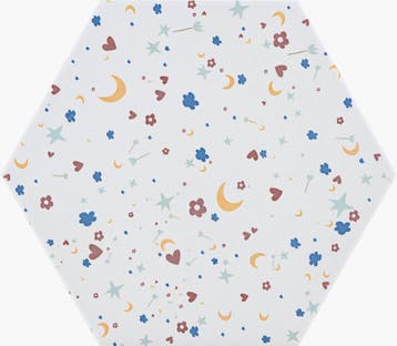 19,8X22,8 HEX AGATHA CONFETTI 21 BLA Mat, Ophalen of Verzenden