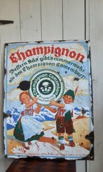 Emaillerie Boos & Hahn - reclamebord van het merk Champignon, Antiquités & Art