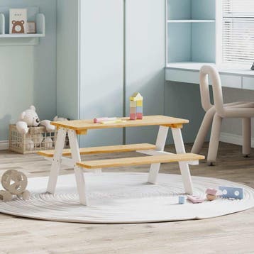 vidaXL Kindertafel met banken IRUN 90x79,5x50cm massief hout, Verzenden