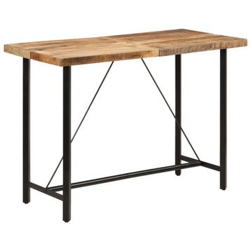 vidaXL Bartafel 150x70x107 cm massief mangohout en ijzer, Huis en Inrichting, Verzenden, Nieuw